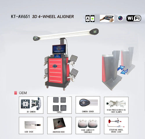 AV651 - Wheel Alignment Machine - Works on 2 Post, 4 Post, and Scissor Lifts